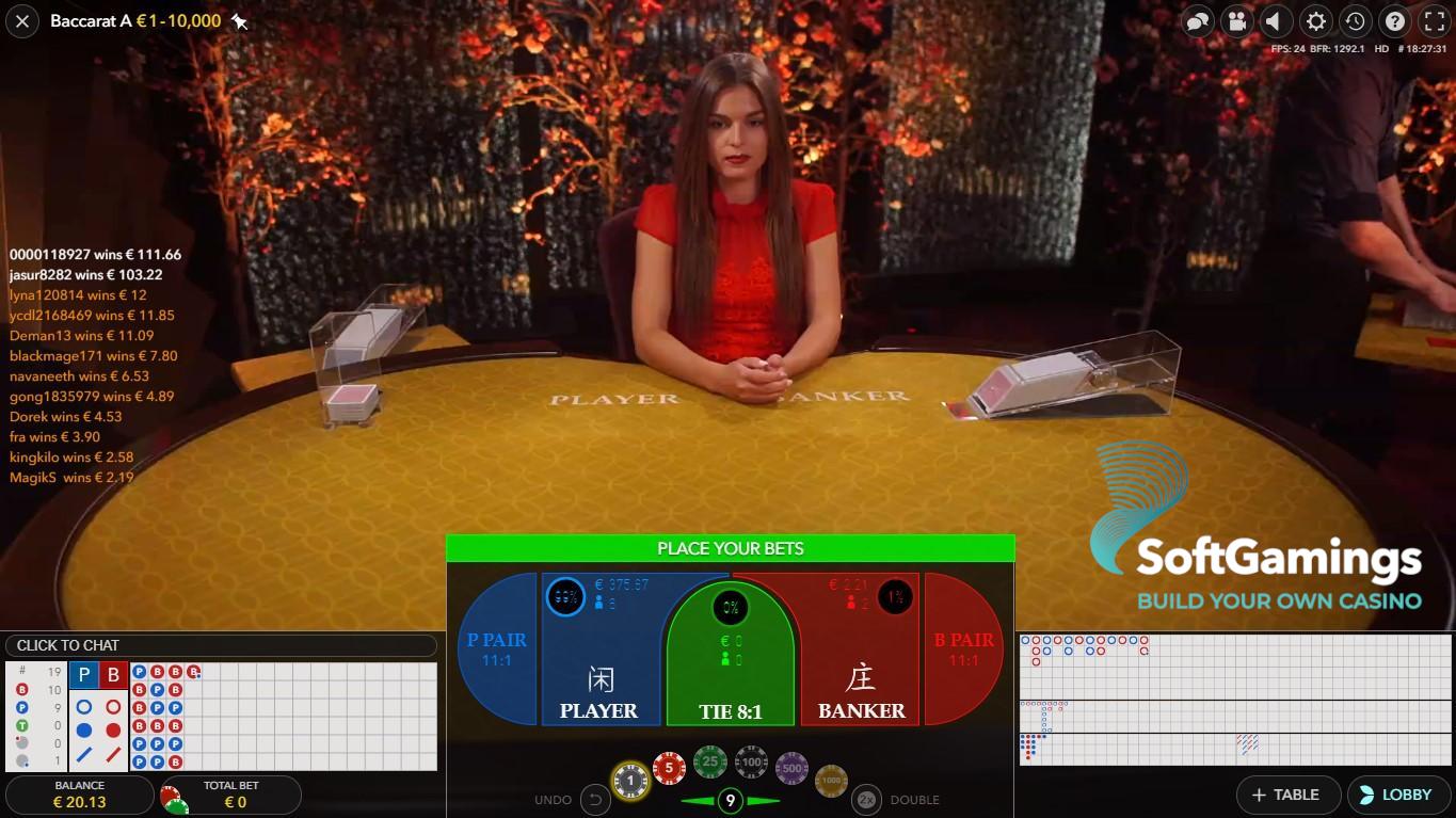 Giới thiệu trò baccarat AX88 trong sảnh live casino 3 Giao diện đặt cược baccarat thể hiện hết trên màn hình, kết quả trả thời gian thực